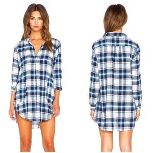 CP SHADES Plaid Flannel Tunic Top 100% Cotton Size Small